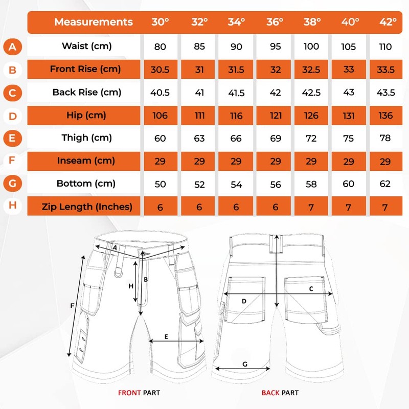 WrightFits Men Holster Work Shorts - Heavy Duty Safety Combat