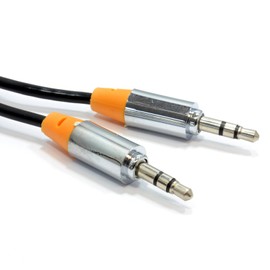 kenable PRO METAL Orange 3.5mm Jack Male to Male Stereo Audio Cable Lead 1m [1 metres]