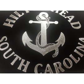 Carolina Engravers Custom Hilton Head Anchor Engraved Black Gloss License Tag Plate Great Gift!
