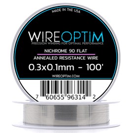 WIREOPTIM - 0.3mm x 0.1mm - Nichrome 90 Resistance Wire – 100 Feet