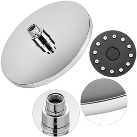 QWORK® Regen-Duschkopf Ø 23 cm, 360° Hochdruck Chrom Duschkopf, Runder Duschkopf