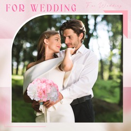 Unittype 200 Pieces Silk Hydrangea Artificial Flowers Heads with Stems Full Hydrangea Flowers for Wedding Centerpieces Bouquets DIY Floral Decorations for Home Indoor (White and Pink)