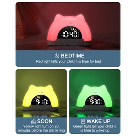 Ankilo Kids Sleep Trainer Clock, Sunrise Alarm Clock with RGB Night Light & Music USB Charger, 10 Soothing Sounds, 11 Colour Mood Lamp, Snooze Function, Memory Backup for Girls Boys Teenagers