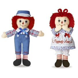 Bundle of 2 Aurora Dolls - 12'' Raggedy Ann & Raggedy Andy