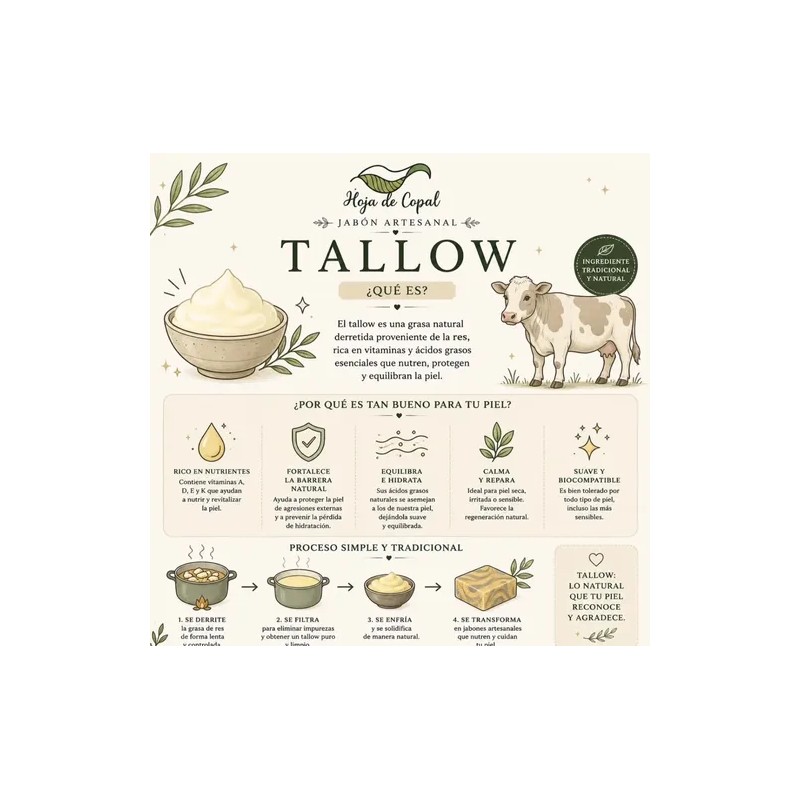 Crema Natural De Sebo De Res Alimentado Con Pasto Tallow