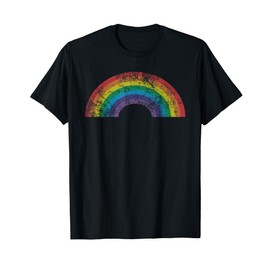 Rainbow Vintage Retro 80's Style Gift Men Women Gift T-Shirt