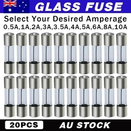 20Pcs M205 Glass Fuse 5mm x 20mm Slow Blow 250V / Select from 0.5A to 10A amp