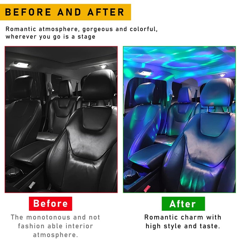 Dickno USB Star Night Light Projector, Portable Car Roof Sound
