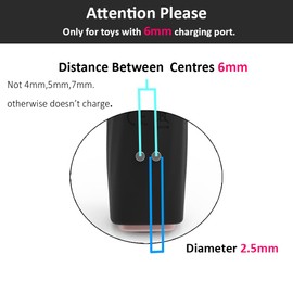 Vebaisa 6mm Magnetic USB DC Charger Cable with 2 Dots Replacement Charging Cord for Rechargeable Massager -Single Porlarity