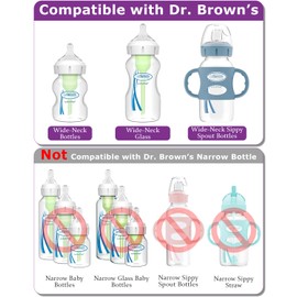 Sippy Nipple for Dr. Brown's Wide-Neck Baby Bottles and Sippy Spout Bottles,Variable Flow, Silicone Conversion Nipples,6+ Months,4 Count