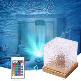 Night Light, Sea Light, Aurora Lamp, Touch Dimming, Remote Control, 16 Color Conversion, Brightness Adjustment, Dynamic Rotating Water Ripple, Aurora Lamp, Popular, Projector Light, Water Surface