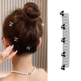 Ear-Friendly Butterfly Hair Clip for Flyaways and Ponytails Back 10ea