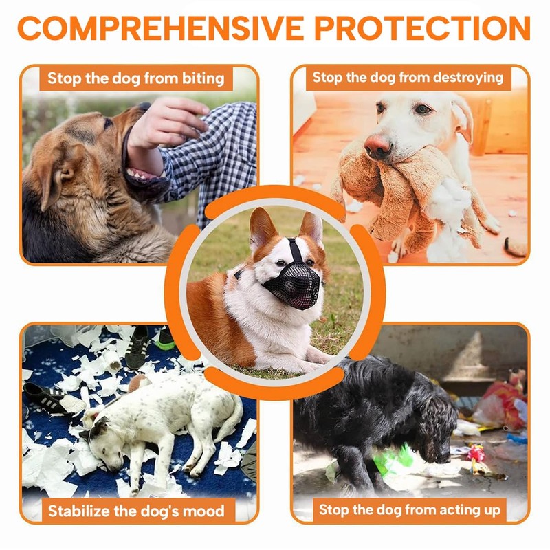 GHPKOTW Muzzle for Dogs, Soft Nylon Muzzle Breathable Muzzle for