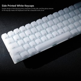 Womier Keyboard Keycaps Jelly, Clear White Keycaps, Transparent Side Printed Custom Key Cap 60 65 75 100 Percent for Cherry MX, Kailh, Outemu, Gateron Mechanical Keyboards(MDA Profile)