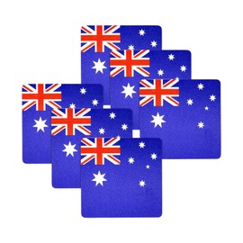 Australian Flag Coasters 9.5cm – Square Drink Coaster Set for Tea Coffee Bar | 6, 18 or 36 Pack – Glossy Patriotic Design, Aussie Home Decor Gift (6, One Size)