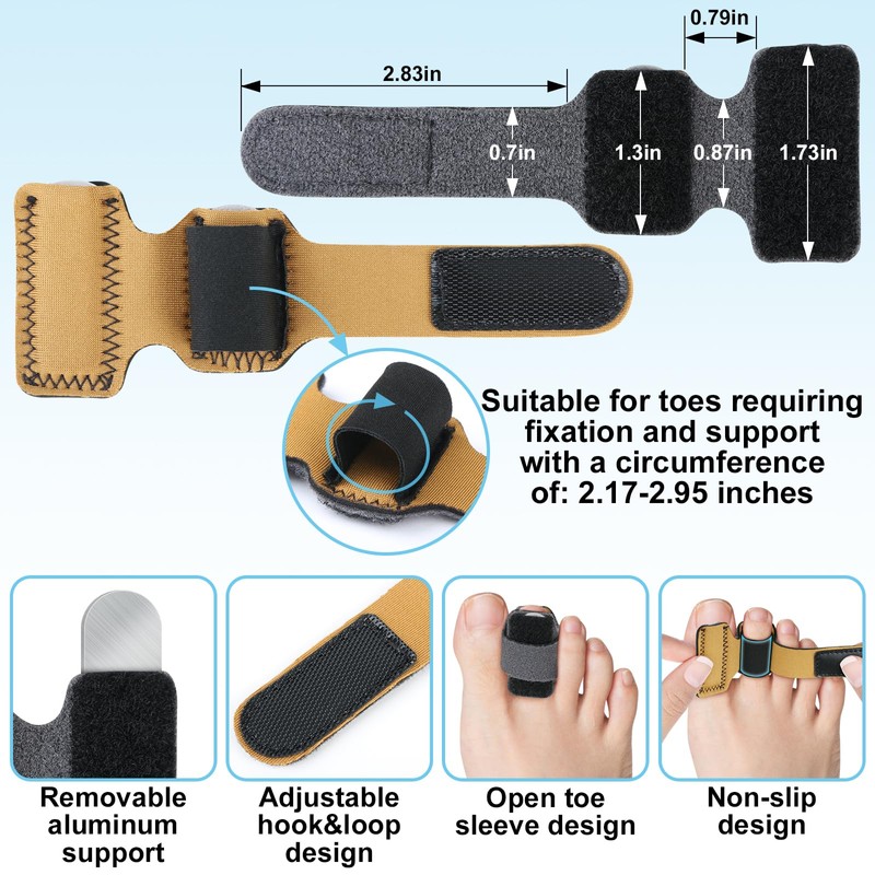DLMDLM 4pcs Hammer Toe Straightener with Aluminum Plate, Adjustable Hammer