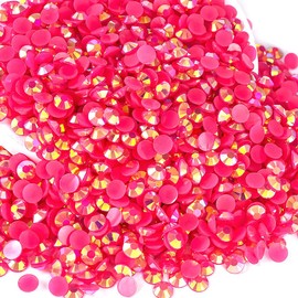Blinginbox 2500pcs 4mm AB Resin Flatback Rhinestone for Crafting,Flatback Round Jelly Rhinestones Bedazzling Non Hotfix Crystal Gems for Nails Face Makeup Tumblers Mugs DIY Crafts.（Dk.Rose AB）