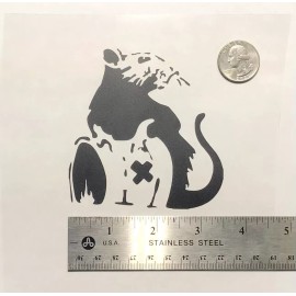 Unbranded Banksy Toxic-Waste Rat BLACK vinyl decal weatherproof dishwasher-saf