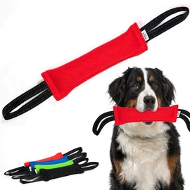 Freedom Dog Tug Toy |2- Handle | Tough & Durable Construction | Great for Training & Tug of War Toy, Rewarding, Behaviour Correction, by Angel Pet Supplies (Red)