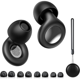 Tapones para Oídos para Dormir 45 dB, Tapones Auditivos Reutilizables de Silicona (8 uds), Protectores Auditivos y Canceladores de Ruido para Dormir, Deportes y Estudio (negro)