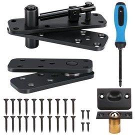 Stainless Steel Hidden Door Hinge, Pivot Hinge, Up to 570Lbs Load-Bearing, Hidden Door Bookcase Hinge, Heavy Duty Swinging Door Hinge 360° Rotation for Secret Door or Concealed Door