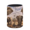 JTKSDBV Round Pen Holder Leather Desktop Container Pen Cup Elephant
