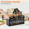 Extra Large Black Wood Utensil Holder Organizer Farmhouse Kitchen Decor
