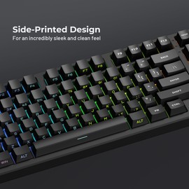 XVX PBT Keycaps - Side Print Keycaps 60 65 75 100 Percent, Double Shot Shine Through Custom Key caps, Black 136 Keys Set, OEM Profile, Minimalist Style Phantom for Cherry Gateron MX Switche Keyboard