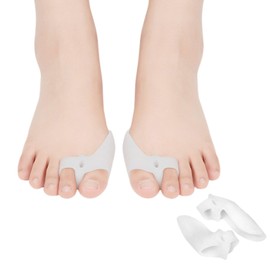HYOJINYO 大きな足指外反サポーター シリコン足指分隔器 昼夜問わず使用可能 靴の中でも使用可 洗濯可能 男女兼用 2個セット (ホワイト)