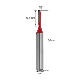 2pcs Router Bit 1/4" Shank 1/8" Cutting Dia Single Straight Flute Carbide for Woodworking Carpentry Milling Cutter DIY Tool Red