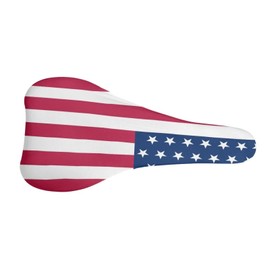 Binienty Exercise Bike Seat Cover Soft Padded Bike Seat Cover American Flag Bikes Saddle Cushion with Dust Resistant Cover