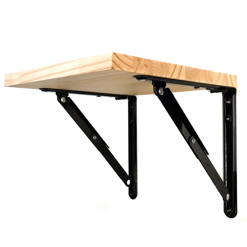 Tanner Folding Metal Shelf Brackets, Set of 2