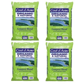 Coast of Maine Quoddy Blend, 1 cu ft (Pack of 4) Organic and Natural Compost Blend with Lobster and Crab - Improves and Revitilizes Soil