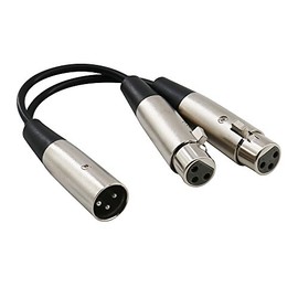 XLR Splitter Cable 1 ft,Yeung Qee 3 Pin XLR Male to Dual XLR Female Mic Combiner Y Cord Balanced Microphone Adaptor Patch Cable