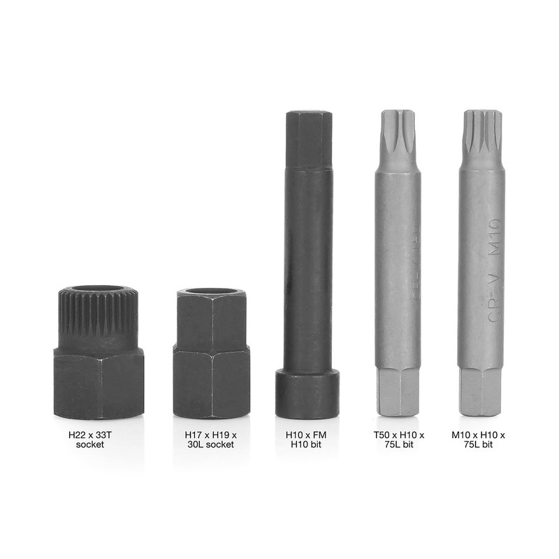 OEMTOOLS 27261 Alternator Decoupler Pulley Tool Kit, 5 Piece, Pulley