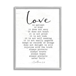 Stupell Industries Love Is... Spiritual Scripture Inspirational Religious Sentiment, Design by Lettered and Lined