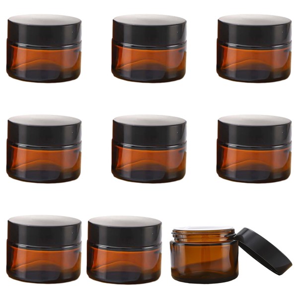 Vueinrg Pack of 9 20 ml Glass Jars Ointment Jars