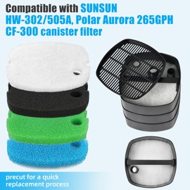 AQUANEAT Replacement Canister Filter Pads Compatible with SUNSUN HW-302 Aquarium Filter Media Sponge Floss