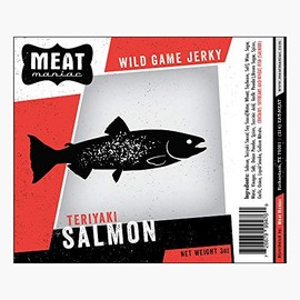 Meat Maniac Exotic Game Beef Jerky (Teriyaki Salmon Jerky 3oz)