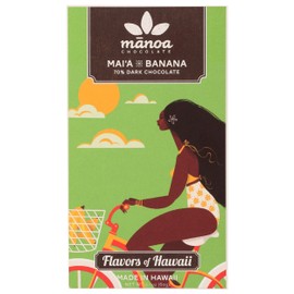 MANOA CHOCOLATE Mai'a Banana Dark Chocolate Bar, 2.1 OZ