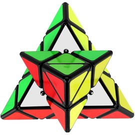 FAVNIC Magic Cube, Triangular Cube, Magic, 3x3 x 3 for Competition, 3D Puzzle, Includes 4 Sides Complete Strategy Book, Magic Tower (Classic Edition)