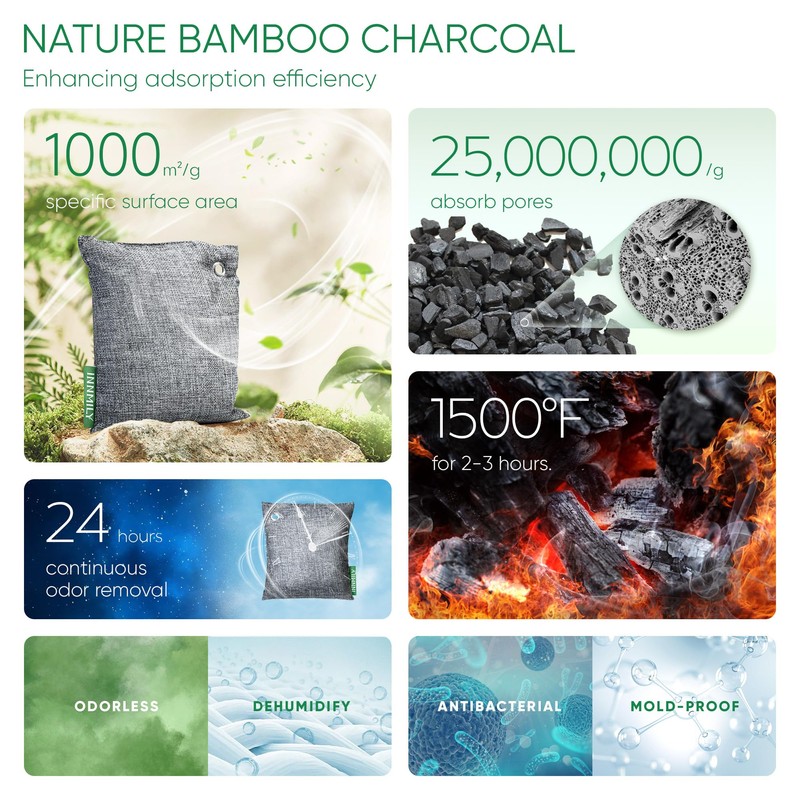 Activated Charcoal Odor Absorber, Odor Eliminator for Strong Odor,Bamboo Charcoal