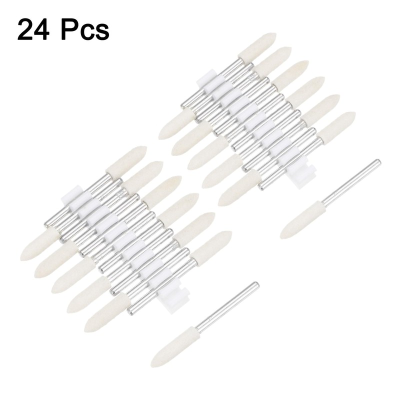 uxcell 3mm 4mm Wool Felt Mounted Points Tapered Polishing Bits