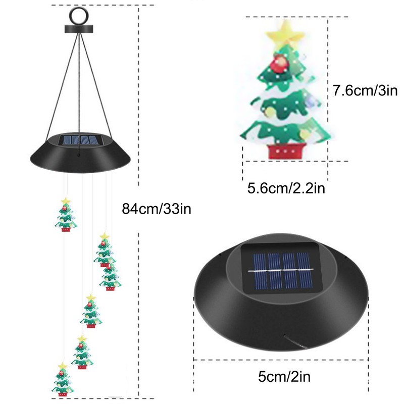 Yard Solar Wind Chime Light LED Solar Powered Wind Chimes