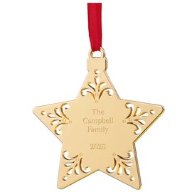 Personalization Universe Write Your Own Engraved Gold Star Ornament