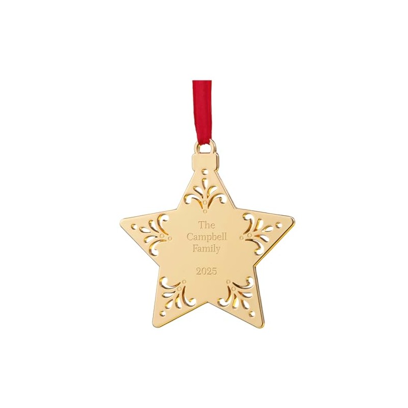 Personalization Universe Write Your Own Engraved Gold Star Ornament