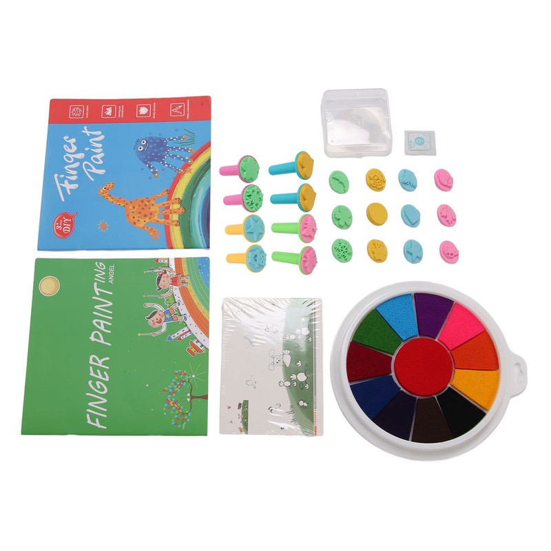 Finger Paint Kit Multi Colors Washable Funny DIY Crafts Finger