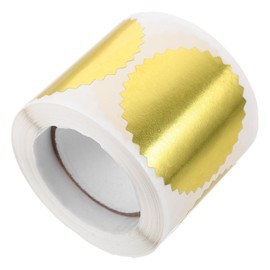 Rollo De Pegatinas En Relieve De 50mm, Sellos De Certificado MetáLicos Dorados Etiquetas Autoadhesivas Con Borde Festoneado Para Diplomas Premios Y Certificados