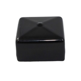Made in USA Prescott Plastics 2" Inch Square Vinyl Plug Insert (10 Pack), Black Rubber Flexible End Cap for Metal Tubing, Fence, Glide Insert for Pipe Post and Furniture