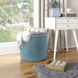 UD_Large Recycled Cotton Rope Basket   Blanket Storage Basket Pillows Toys Towels Laundry and Living Room Organization   15.8x13